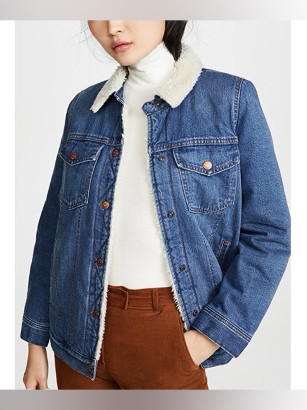 Madewell Sherpa Lined Denim Jacket Medium